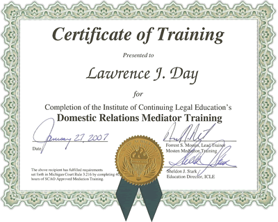 certificate for training