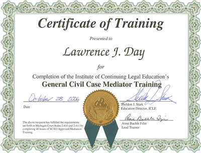 certificate for training