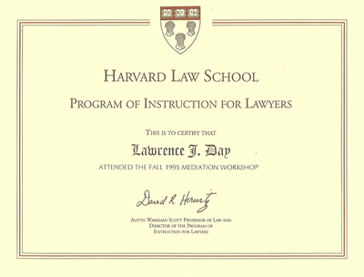 harvard law degree certificate